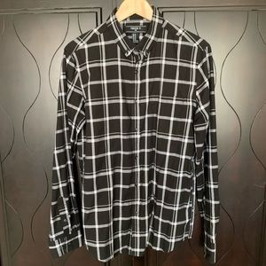 Forever 21 Black Plaid Button-up Shirt